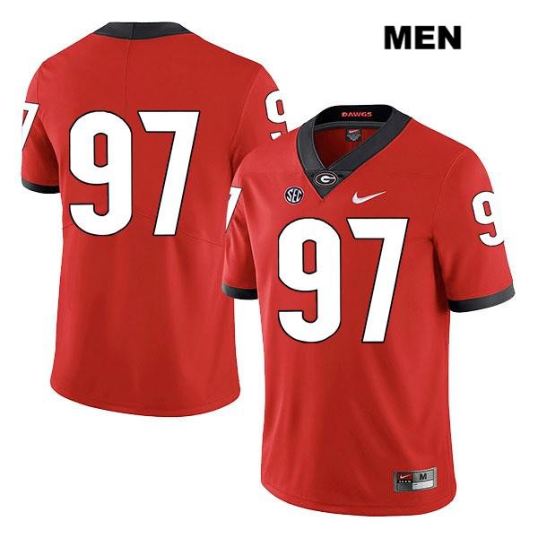 Georgia Bulldogs Men's Tyler Malakius #97 NCAA No Name Legend Authentic Red Nike Stitched College Football Jersey QSU4456TA